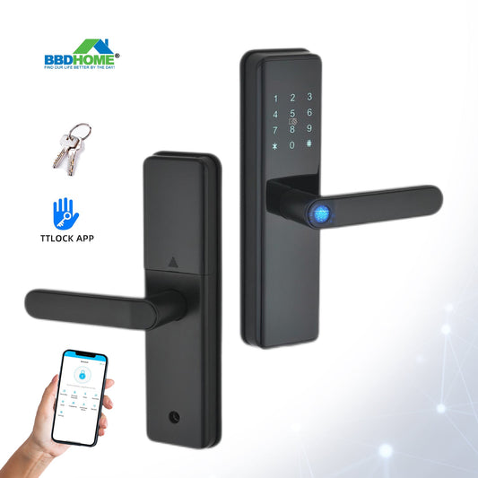 BBDHOME 3031 Smart Fingerprint Door Handle Lock - Unlock with Biometrics or Digitally Fingerprint Door Handle Lock