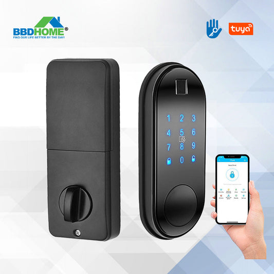 BBDHOME 5021 Smart Deadbolt Door Lock with Keypad - Fingerprint and Passcode Access Fingerprint Deadbolt Door Lock